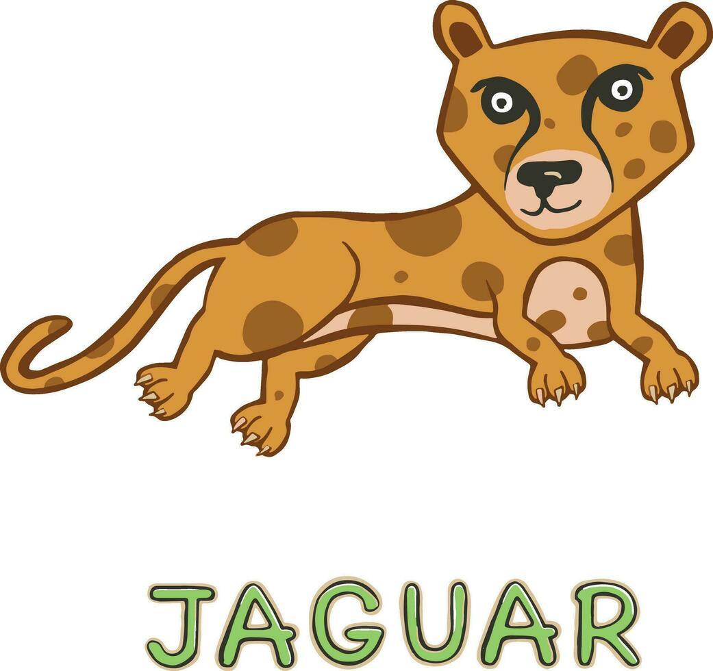 diseño linda jaguar. pequeño para existencias. vector ilustración