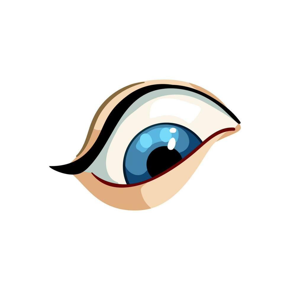 human eye cartoon vector illustration