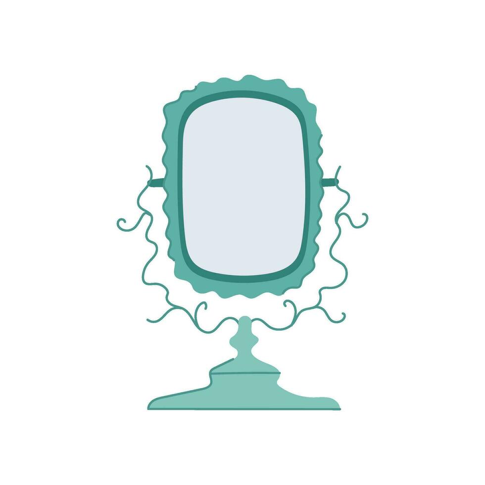 room table mirror cartoon vector illustration