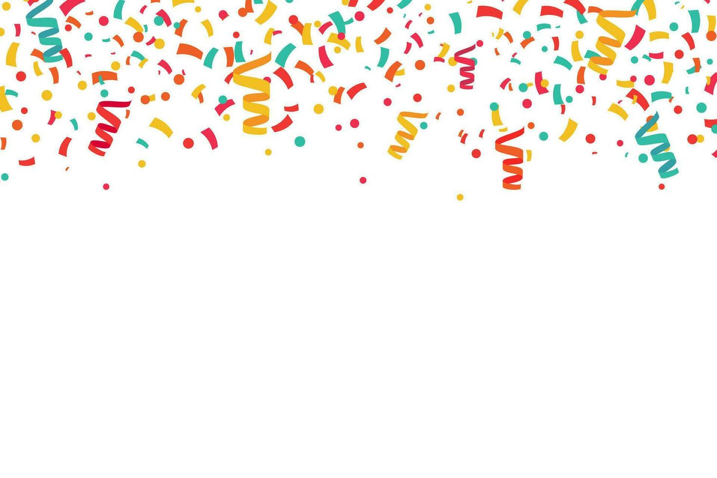 Confetti falling from the top explosion festive vector banner. Happy day celebration background vector illustration
