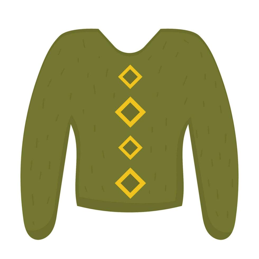 Sweater, autumn warm sweater, pullover. Vector icon