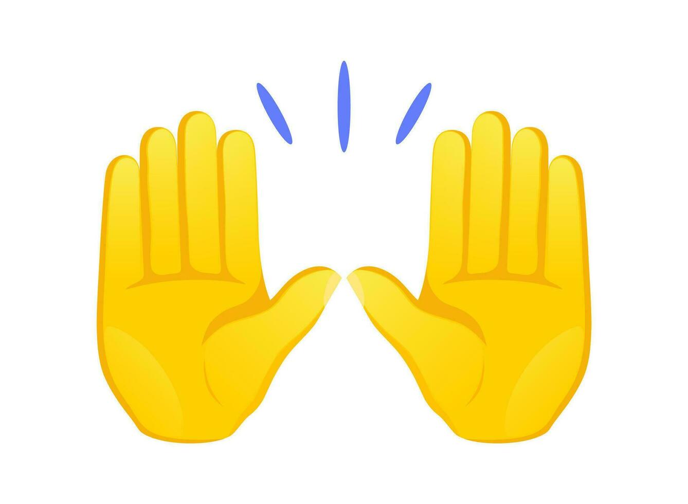 Raising yellow hands icon vector illustration.