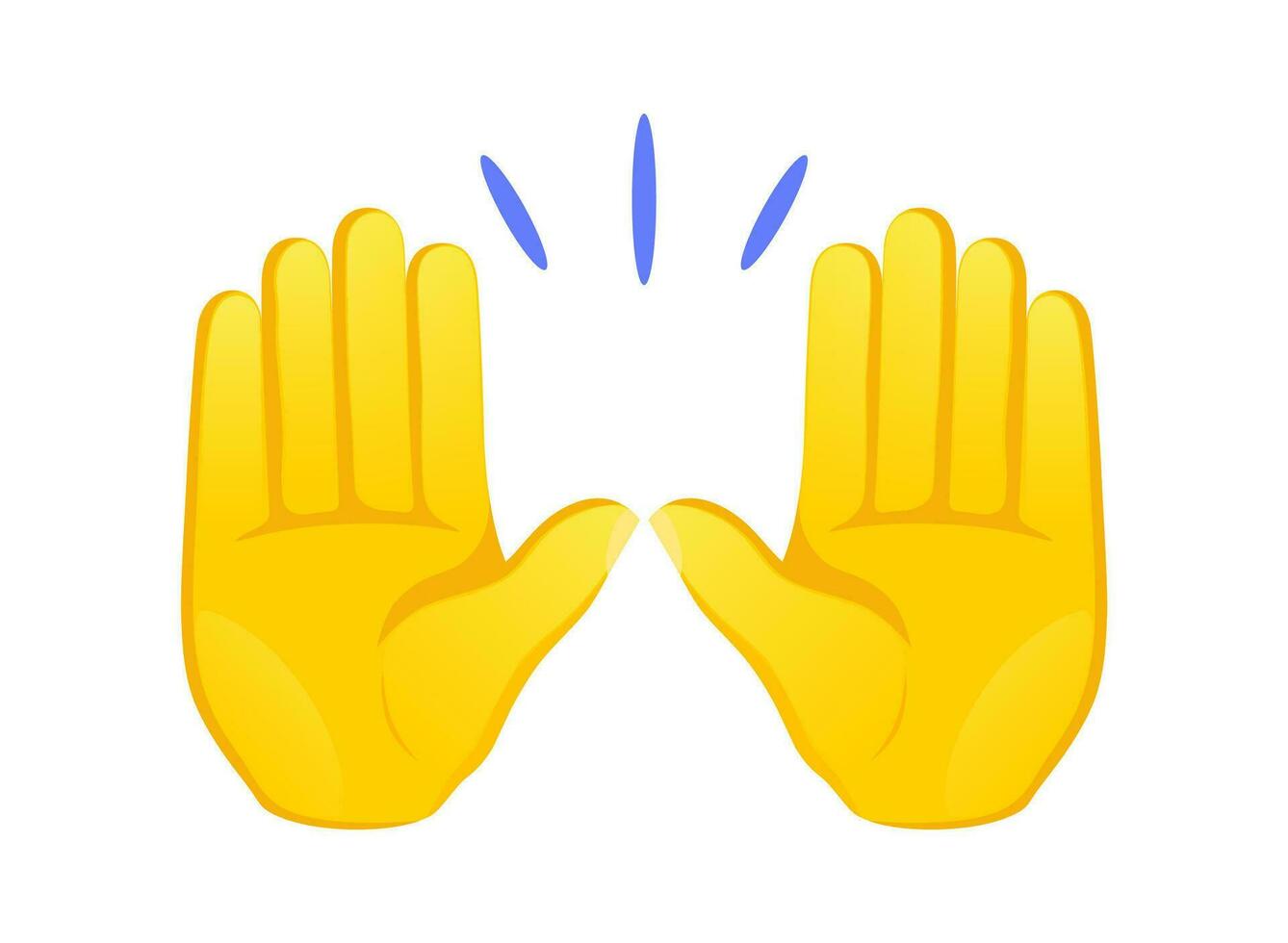 Raising yellow hands icon vector illustration.