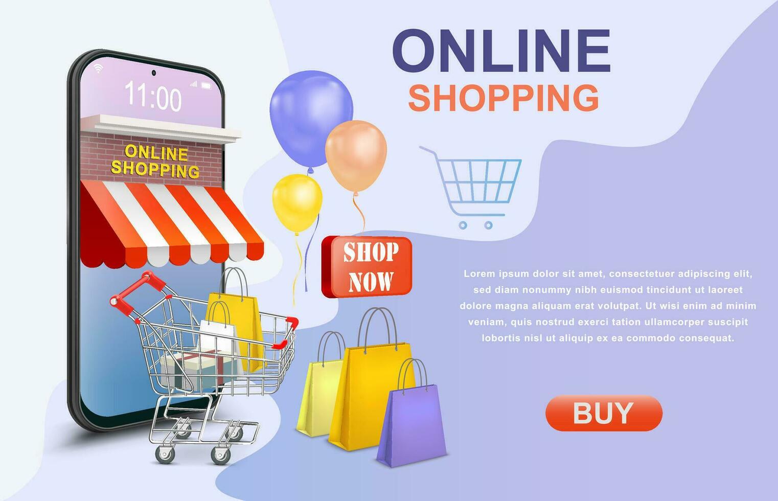 Website and mobile phone design for online shopping store. Innovative digital marketing and promotion concept. vector
