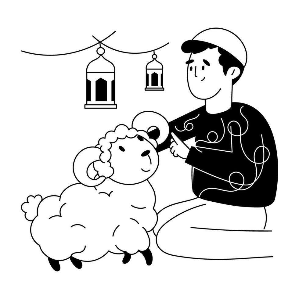 Trendy Eid Sheep vector