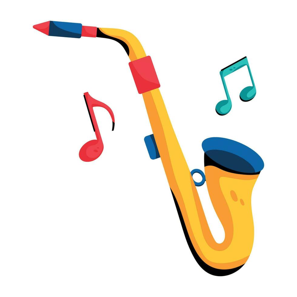 Trendy Tenor Saxophone vector