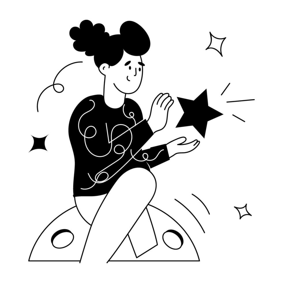 Trendy Catching Stars vector