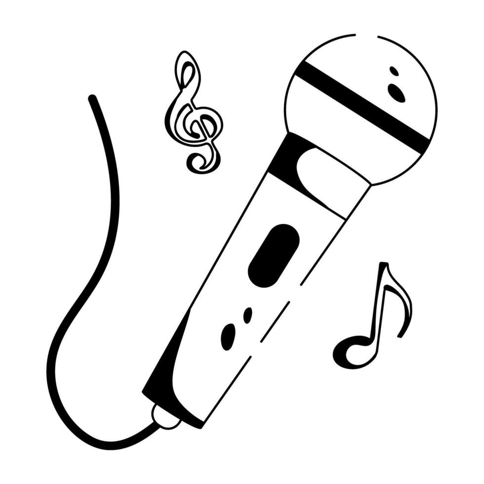 Trendy Singing Mic vector