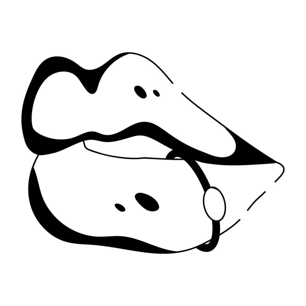 Trendy Lip Piercing vector