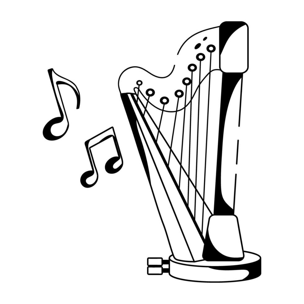 Trendy Harp Concepts vector