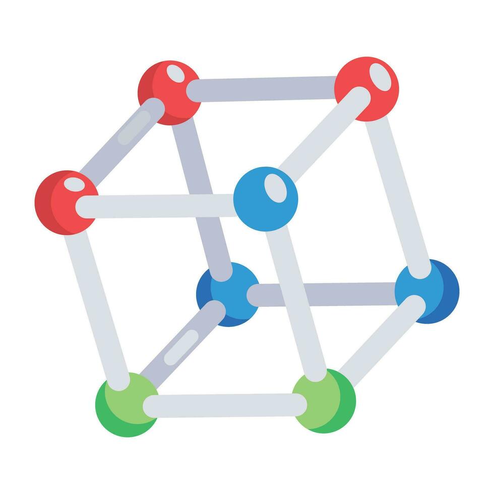 Trendy Atomic Cube vector