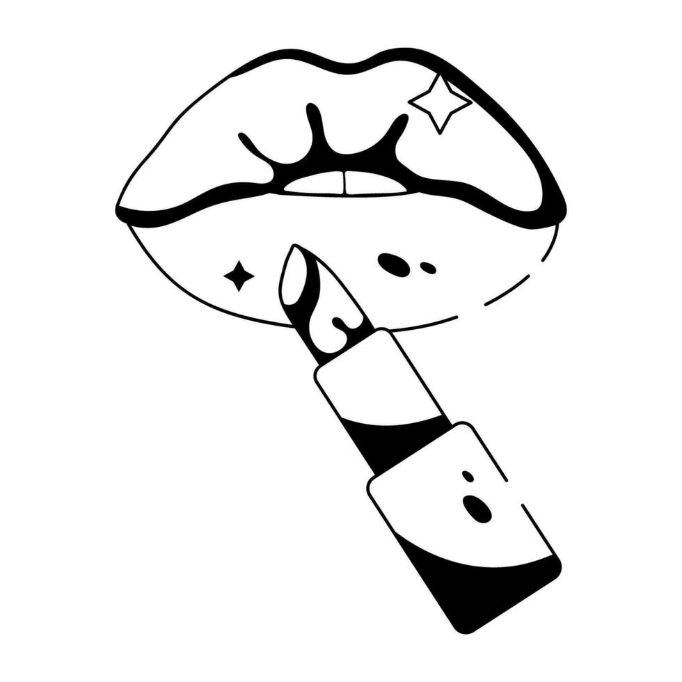 Trendy Applying Lipstick vector