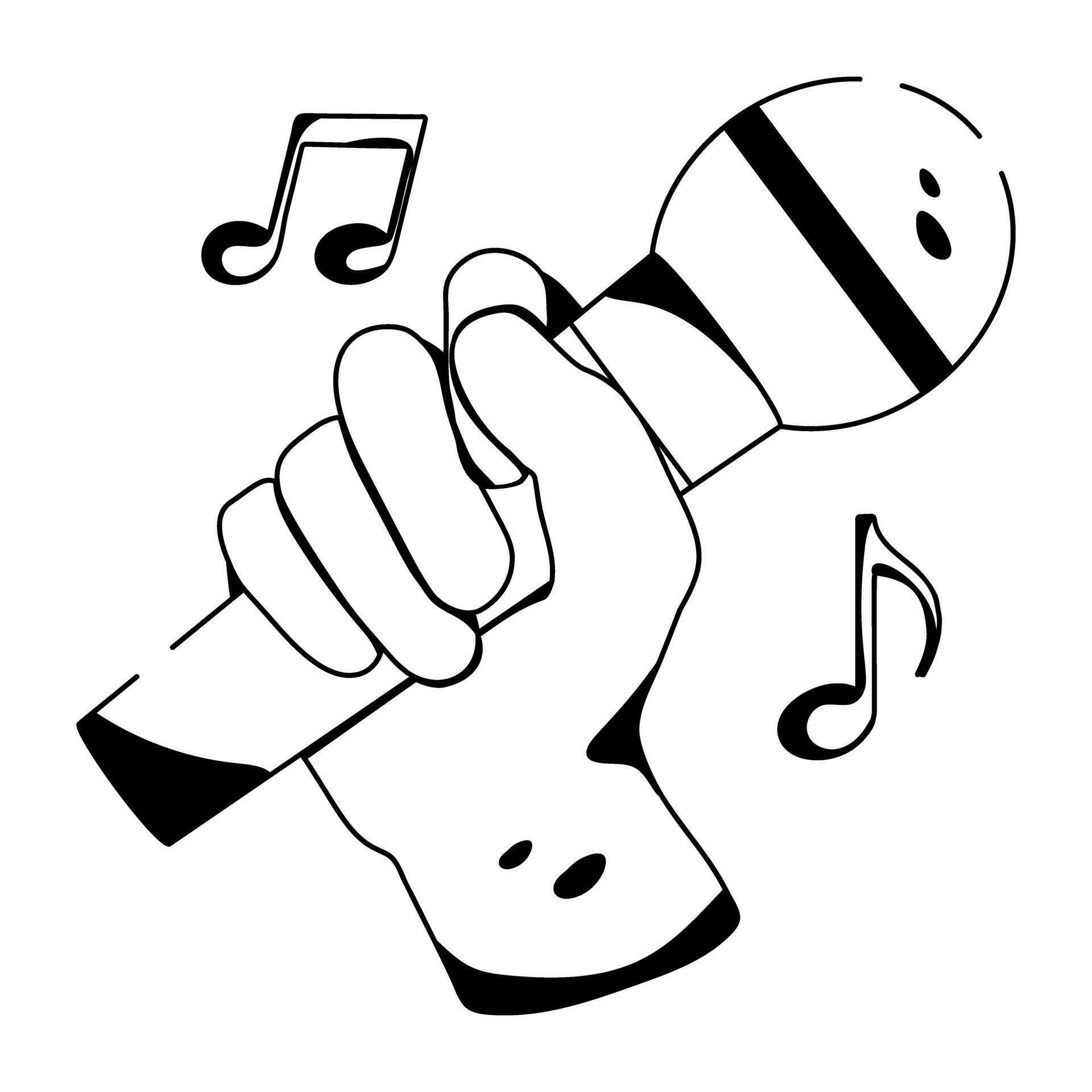 Trendy Singing Microphone 34791532 Vector Art at Vecteezy