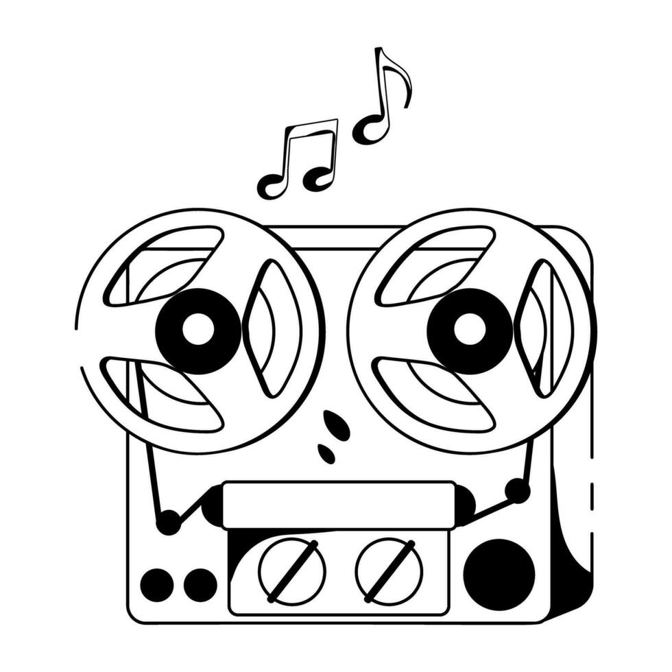 Trendy Tape Recorder vector