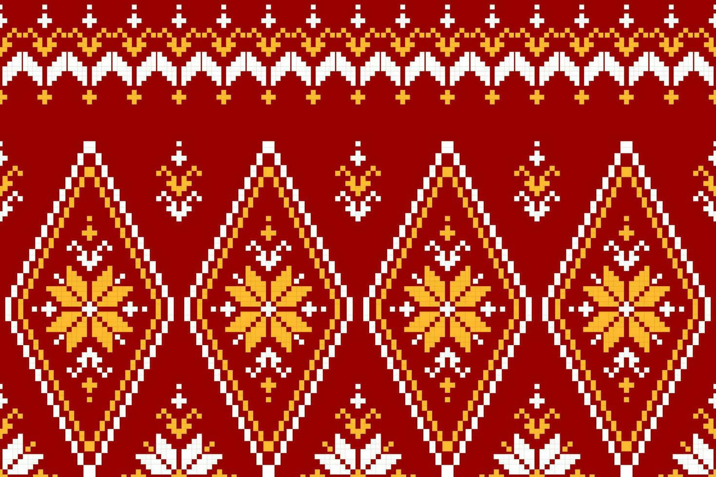 rojo tela mexicano estilo. geométrico étnico flor sin costura modelo en tribal. azteca ornamento impresión. vector