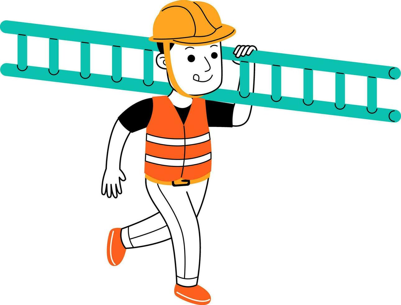 young man builder vector illustration