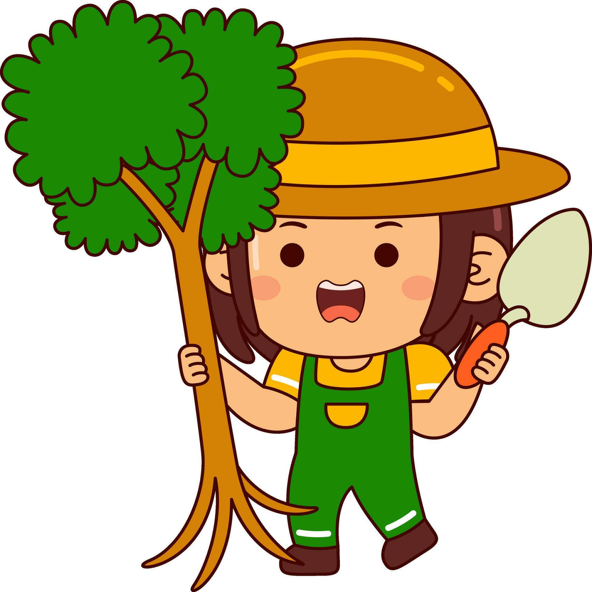 cute farmer girl cartoon character 34791822 Vector Art at Vecteezy