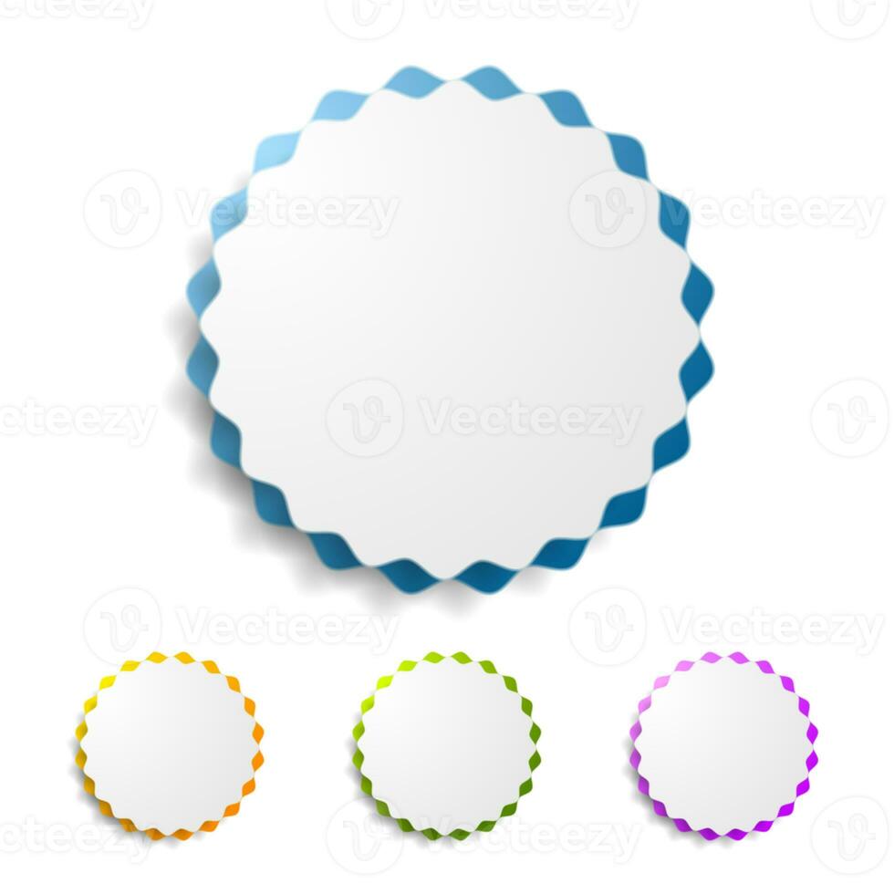 Abstract wavy round sticker label design photo