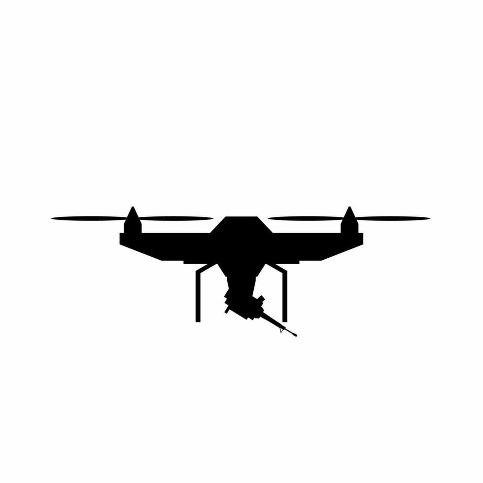 Attack drone silhouette vector. Military drone silhouette can be used as icon, symbol or sign. Attack drone icon vector for design of weapon, military, army or war