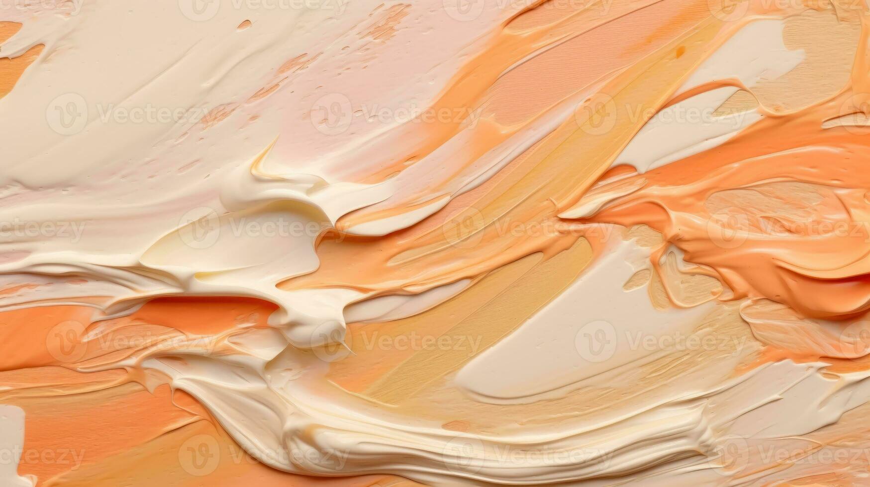 AI generated Expressive Artistry - Oil Painting on Canvas in Apricot Tones - Generative AI photo