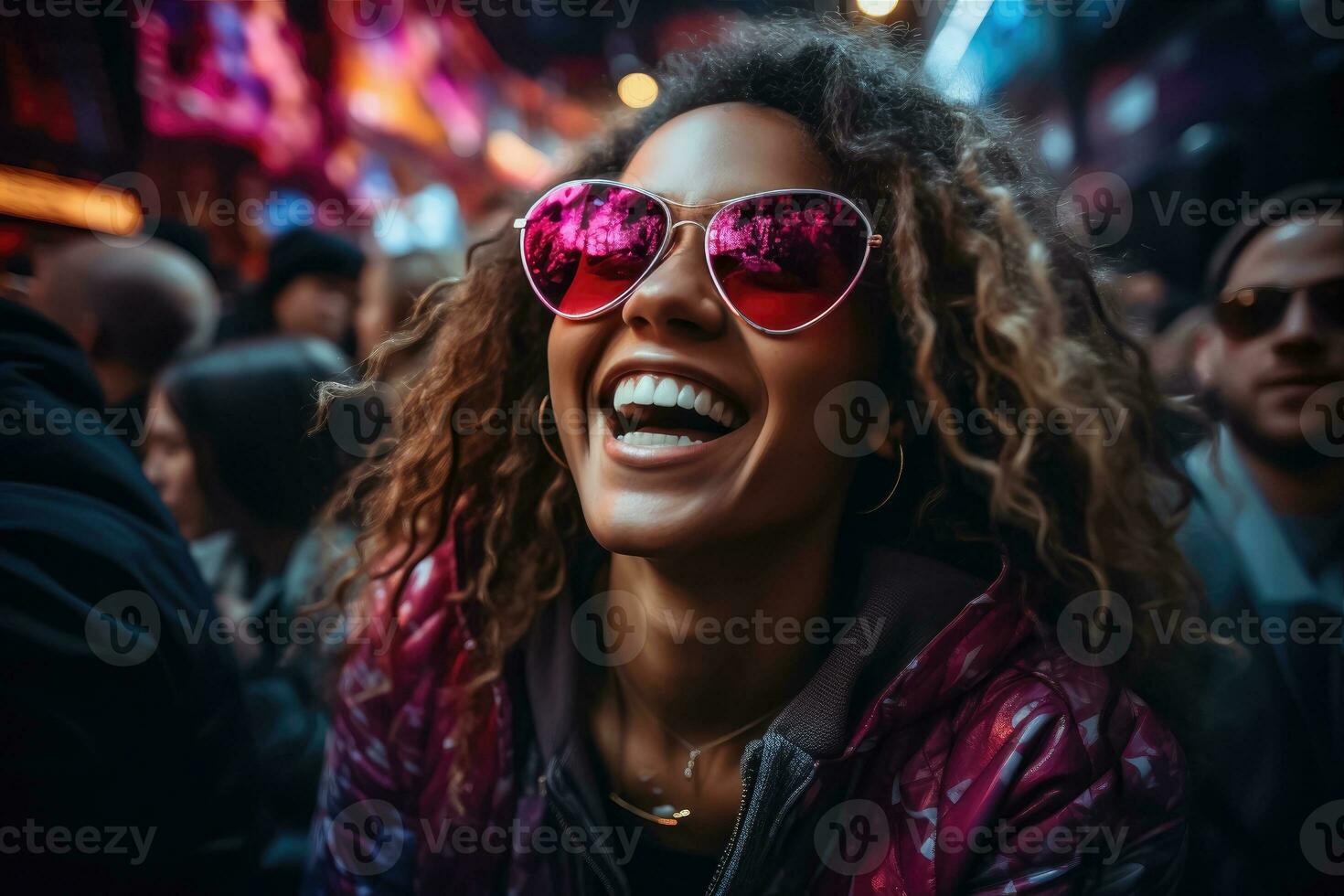 Holiday Happiness - Faces of Joyful Youth - Generative AI photo