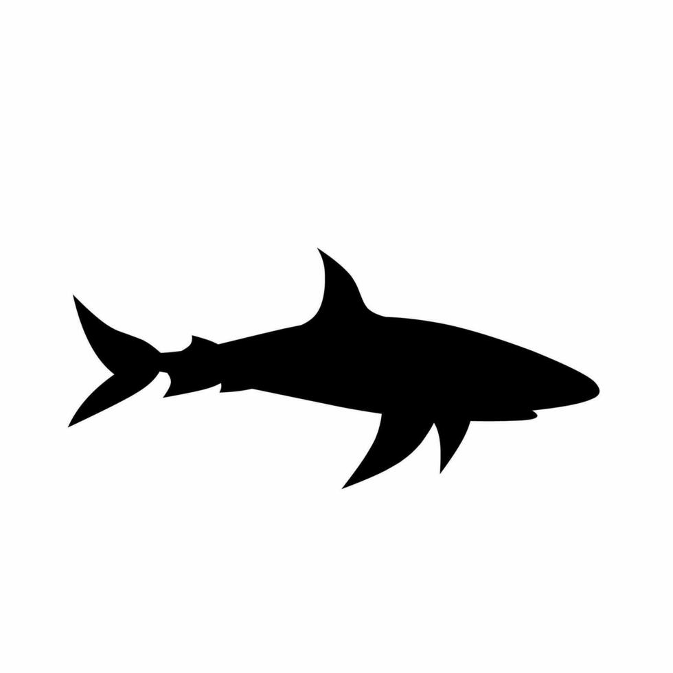 Shark silhouette vector. Shark silhouette can be used as icon, symbol or sign. Shark icon vector for design of ocean, undersea or marine