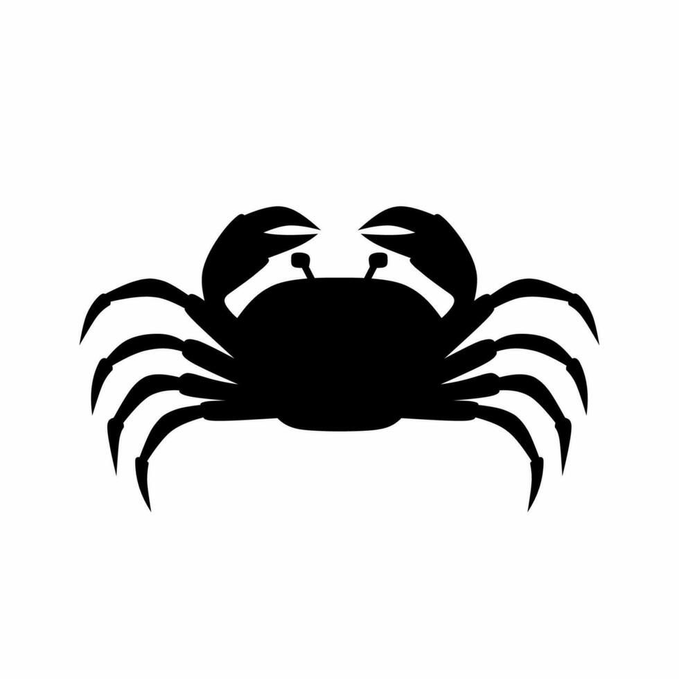 Crab silhouette vector. Crab silhouette can be used as icon, symbol or sign. Crab icon vector for design of ocean, undersea or marine