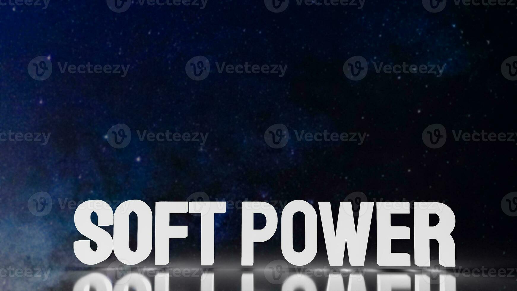 The soft power text for ntity to influence others concept 3d rendering photo