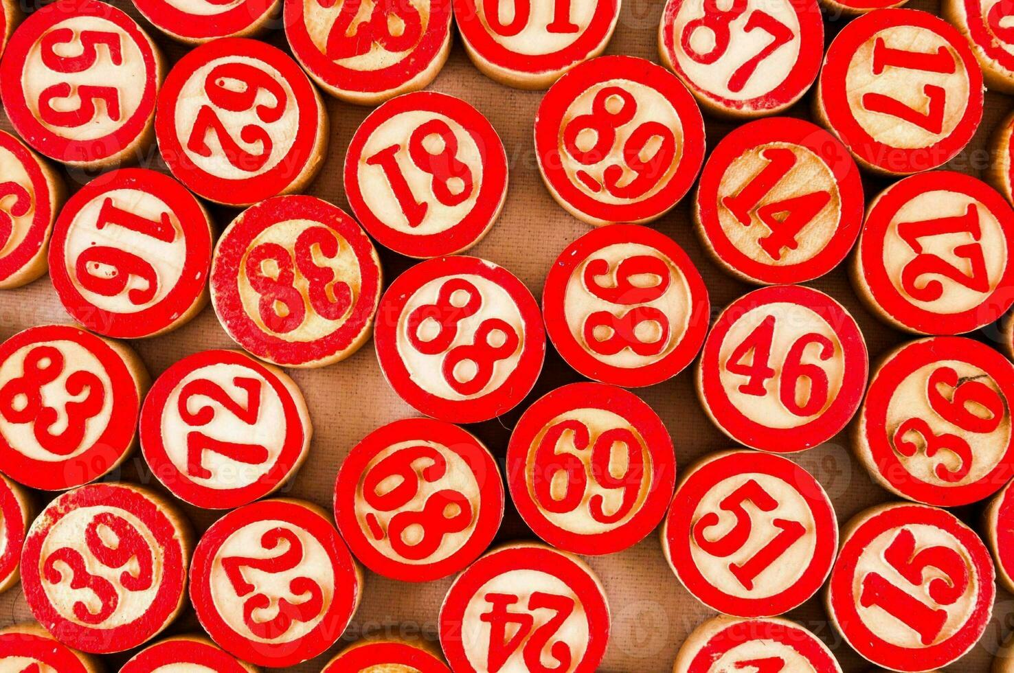 a large number of red and white numbers photo