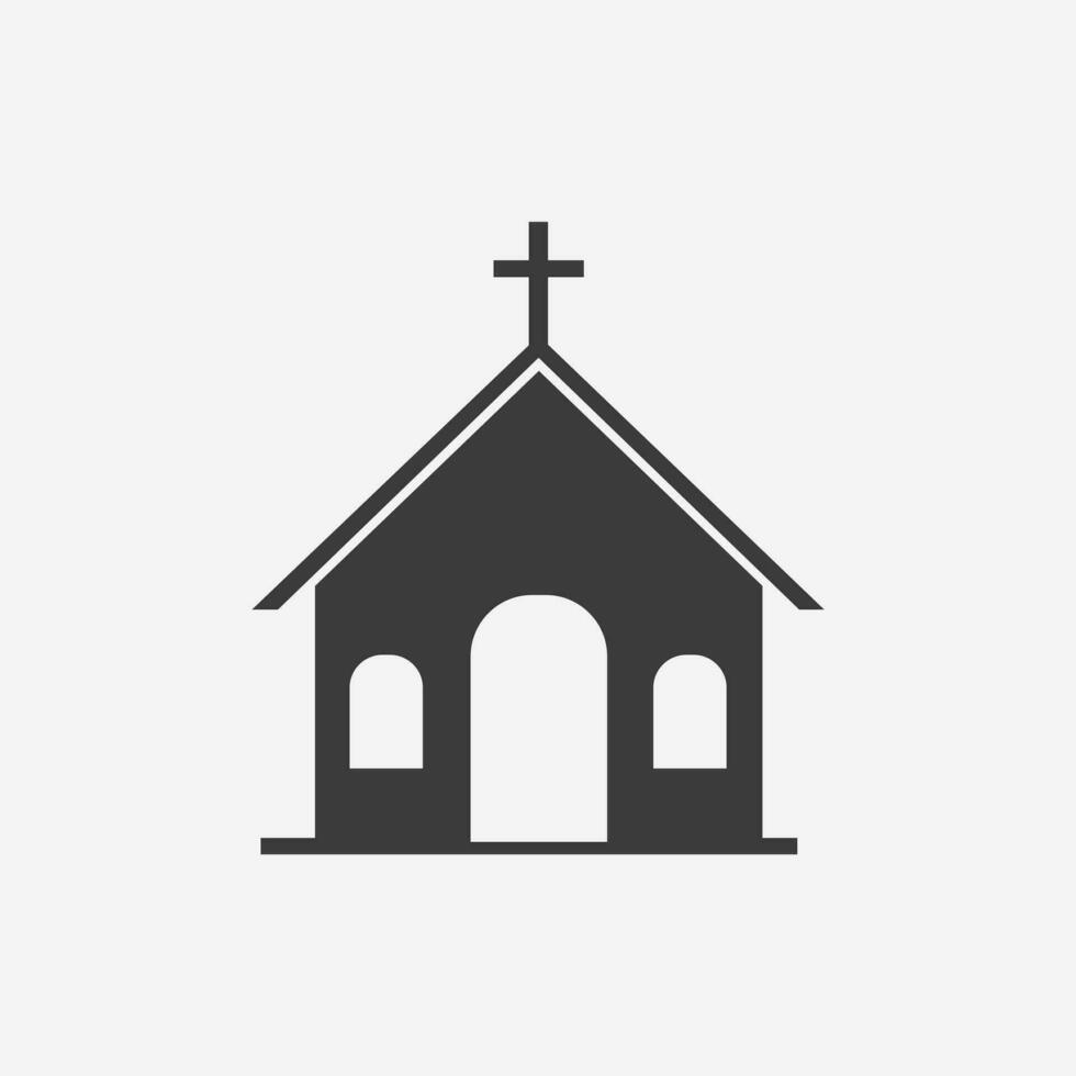 church icon vector isolated. building, cathedral, christian, religion symbol sign