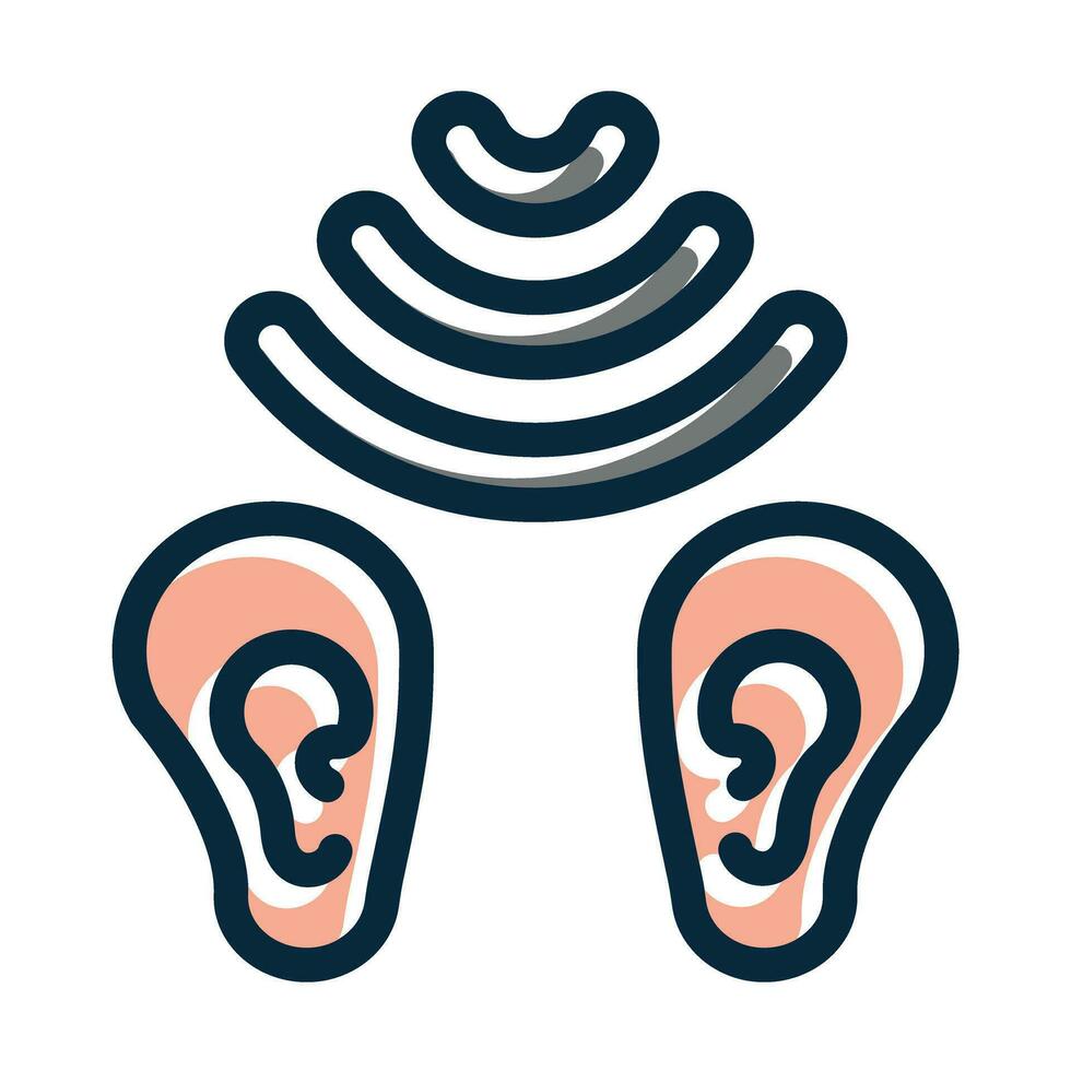 Binaural Vector Thick Line Filled Dark Colors