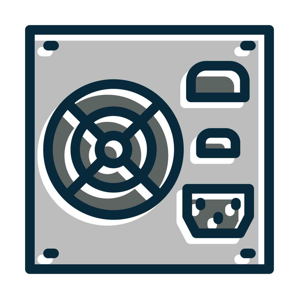 Power Supply Vector Thick Line Filled Dark Colors