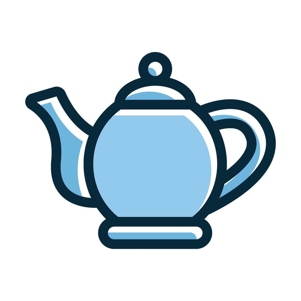 Teapot Vector Thick Line Filled Dark Colors