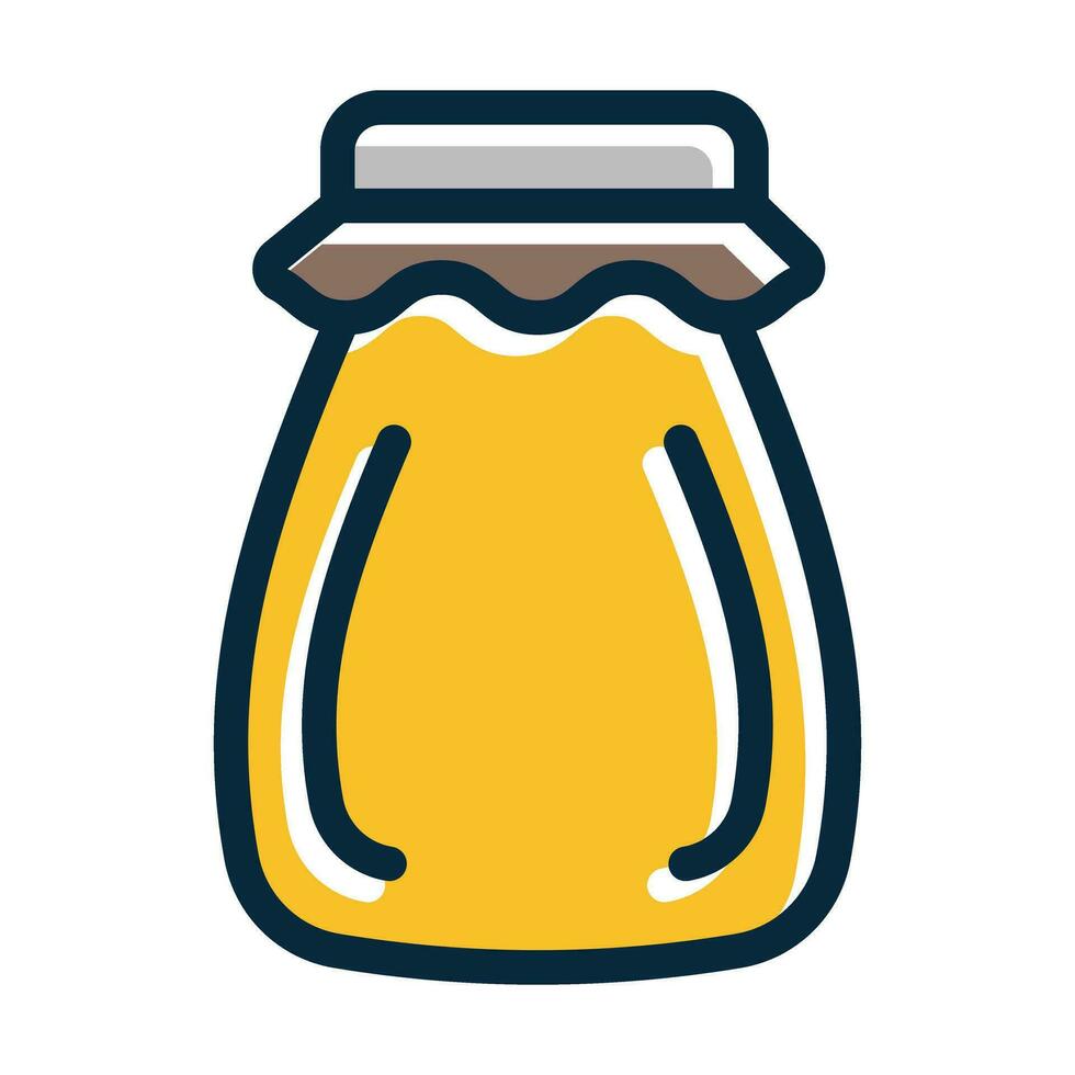Jar Vector Thick Line Filled Dark Colors