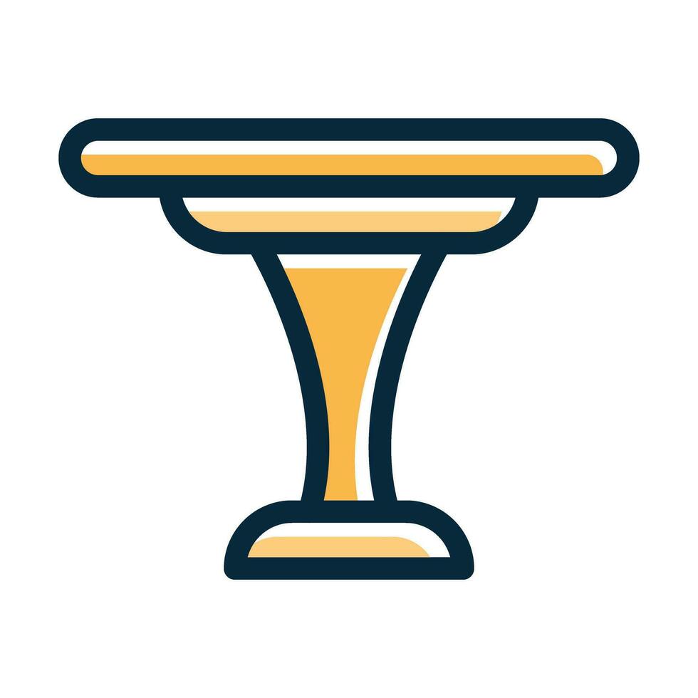 Table Vector Thick Line Filled Dark Colors
