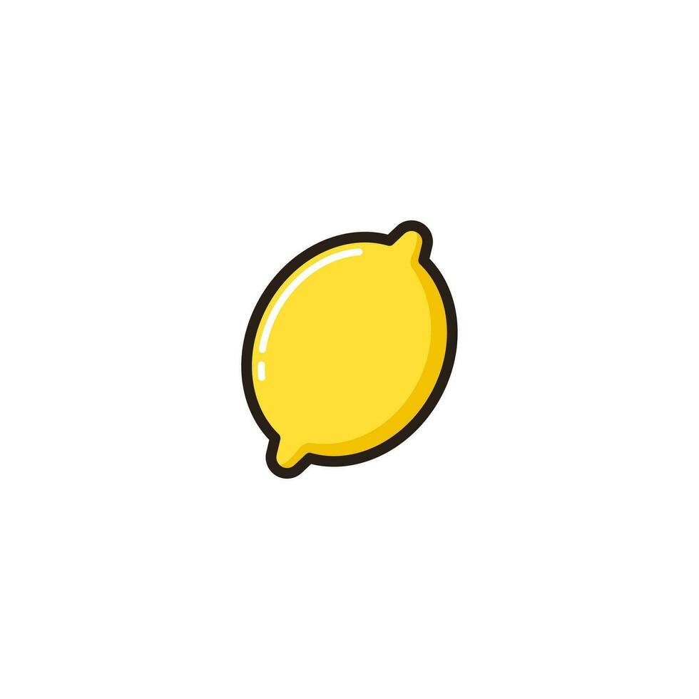 Lemon fruit icon with Simple colorfull style Vector Illustration