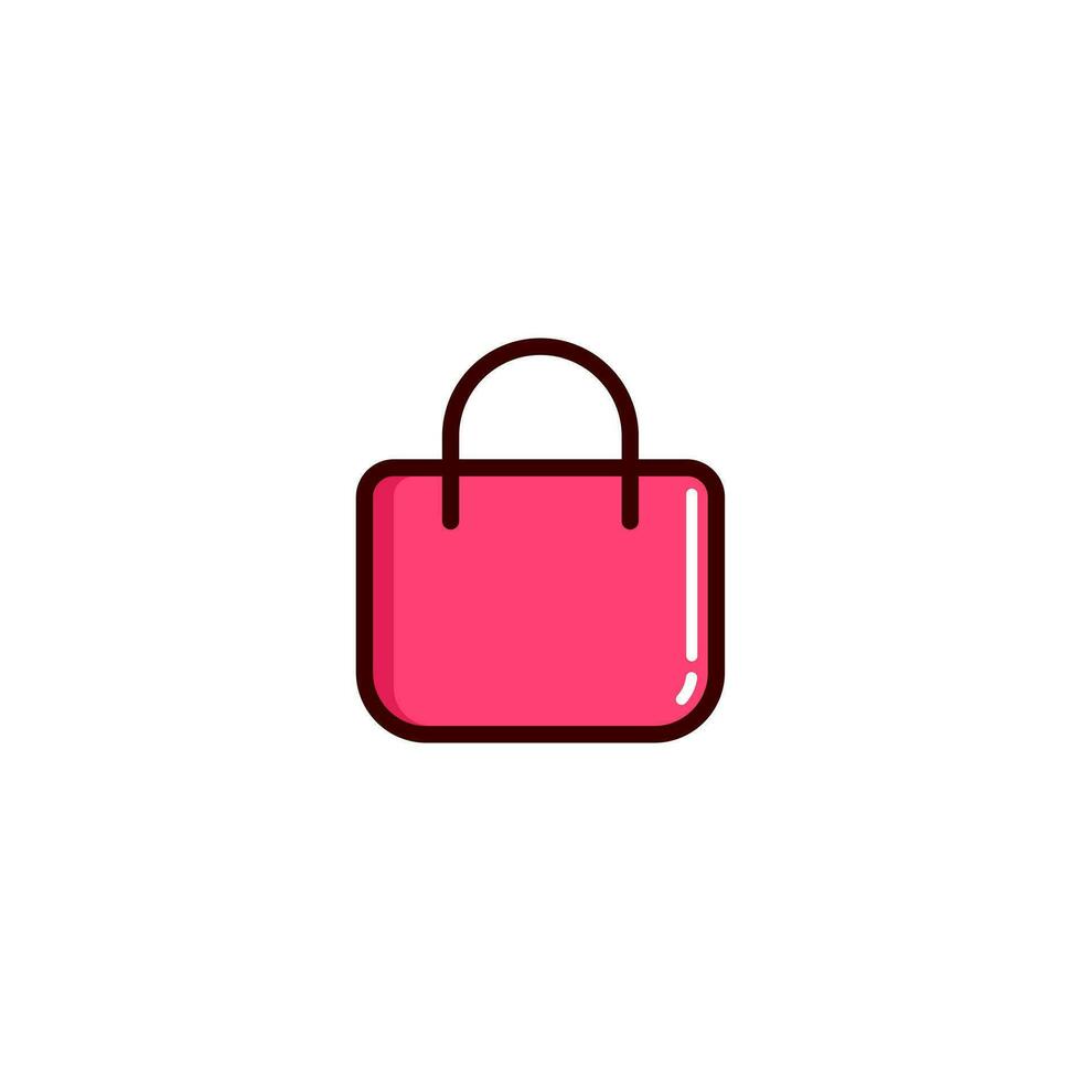 Shopping bag icon with Simple colorfull style Vector Illustration