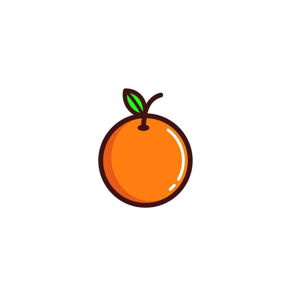 Orange fruit icon with Simple colorfull style Vector Illustration