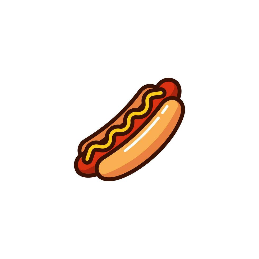 Hotdog icon with Simple colorfull style Vector Illustration