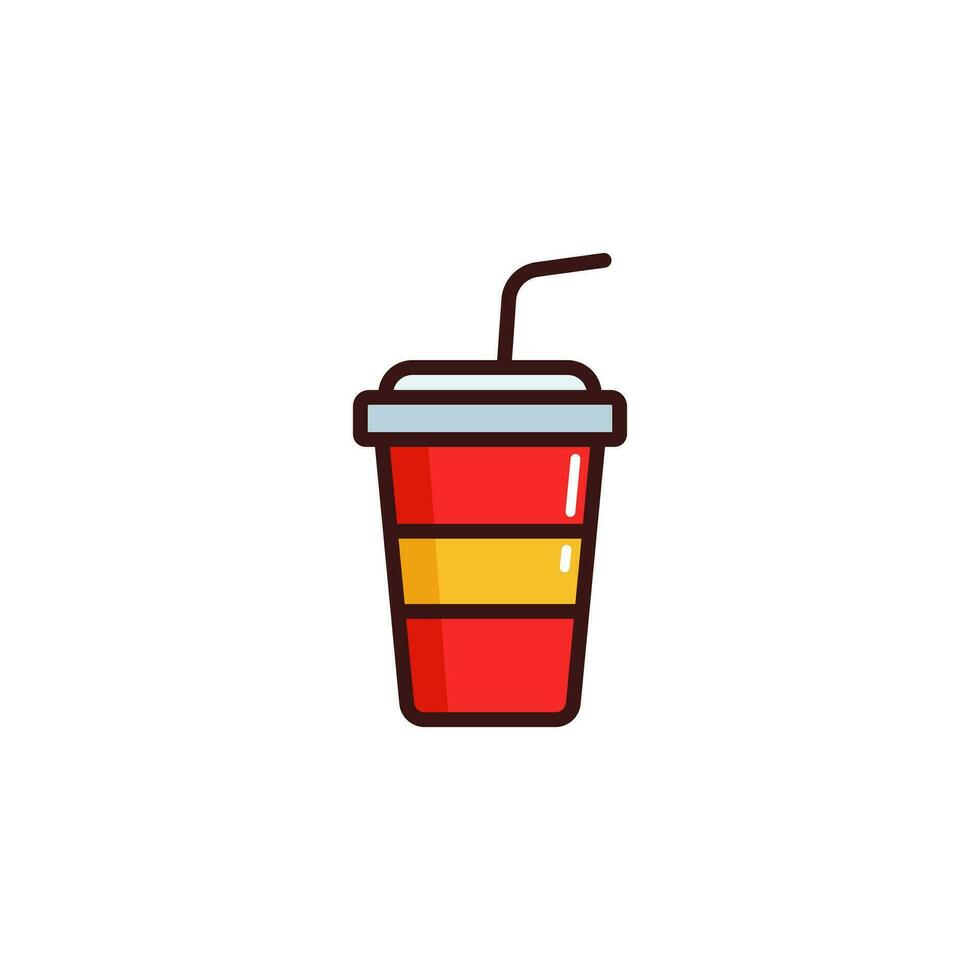 Cola Junk drink icon with Simple colorfull style Vector Illustration