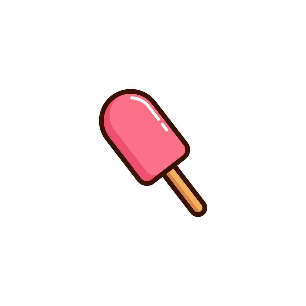 Ice cream icon with Simple colorfull style Vector Illustration