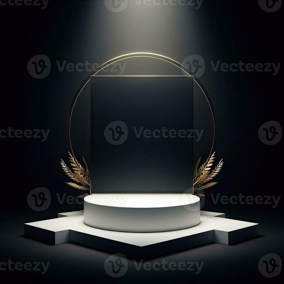 AI generated Black Friday elegant and luxury podium, banner template background photo