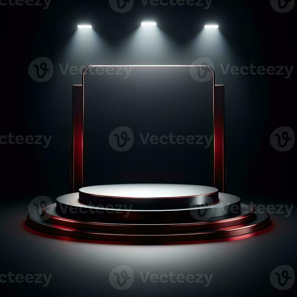 AI generated Black Friday elegant and luxury podium, banner template background photo