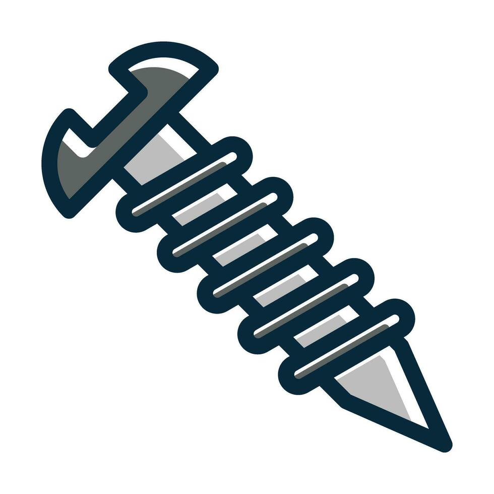 Screws Vector Thick Line Filled Dark Colors