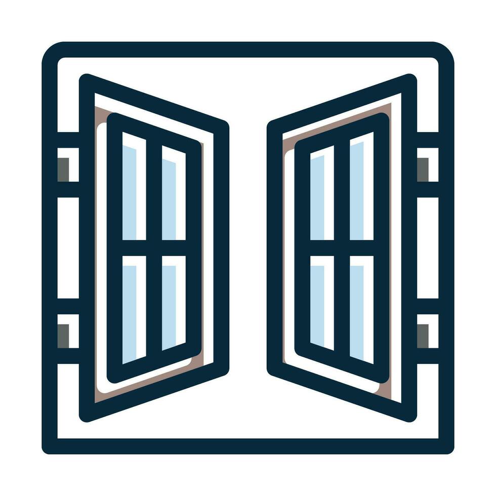 Window Vector Thick Line Filled Dark Colors