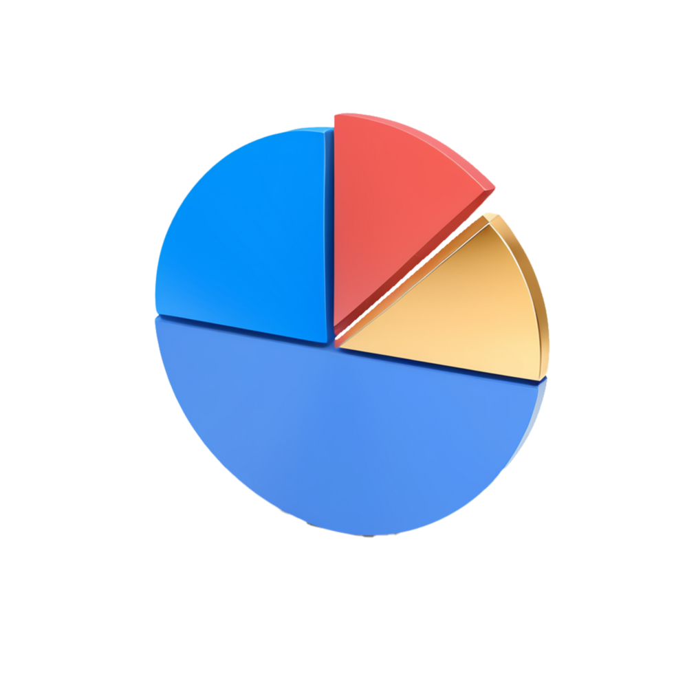 AI generated 3d pie chart on transparent background PNG image