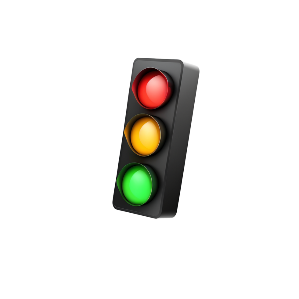 AI generated 3d traffic light on transparent background PNG image
