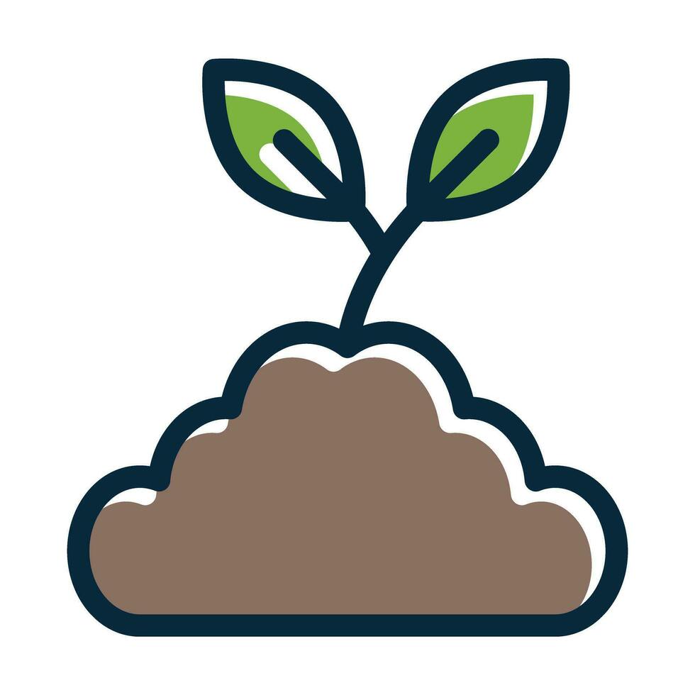 Sprout Vector Thick Line Filled Dark Colors