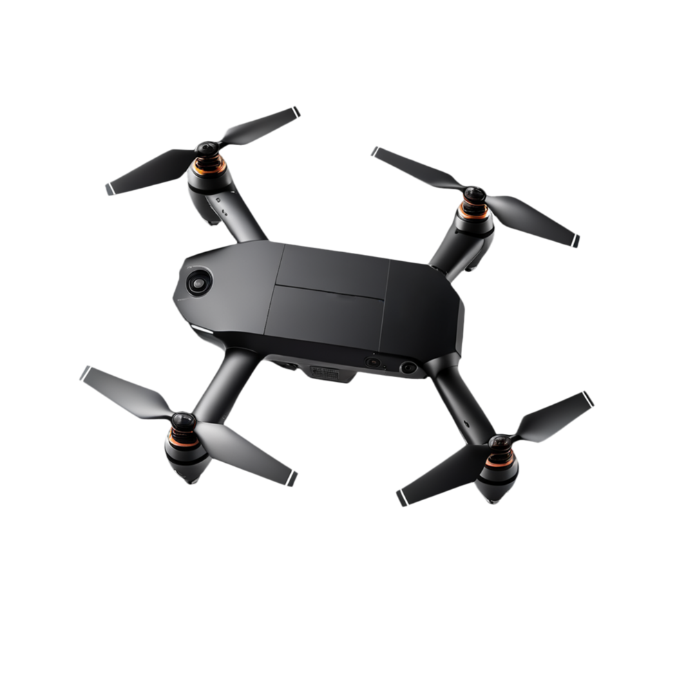 AI generated flying drone on transparent background PNG image