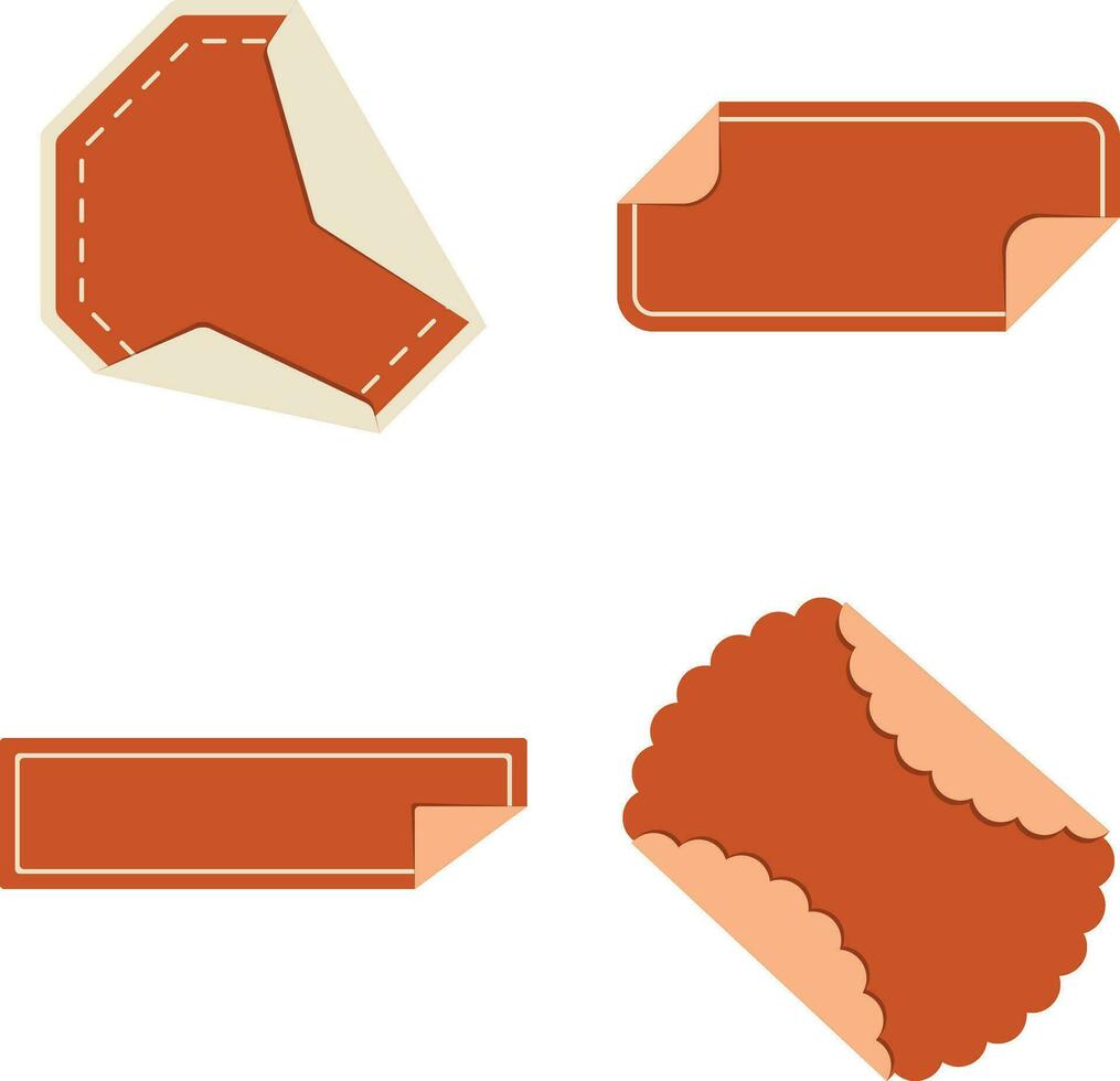 conjunto de peladura pegatina etiqueta con geométrico diseño. aislado en blanco antecedentes. vector ilustración.